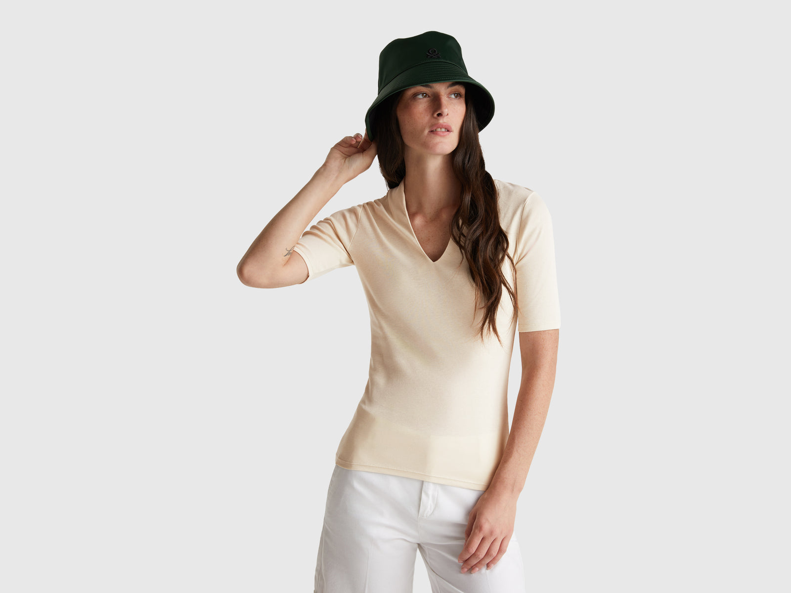 T-shirt slim fit em algodão de fibra longa - ucb_image_F