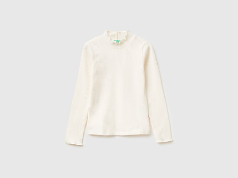 T-shirt de gola alta em mistura de algodão quente - ucb_image_FS
