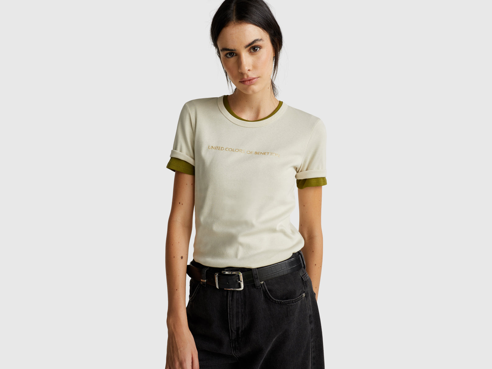 T-shirt de manga curta com logótipo glitter - ucb_image_F