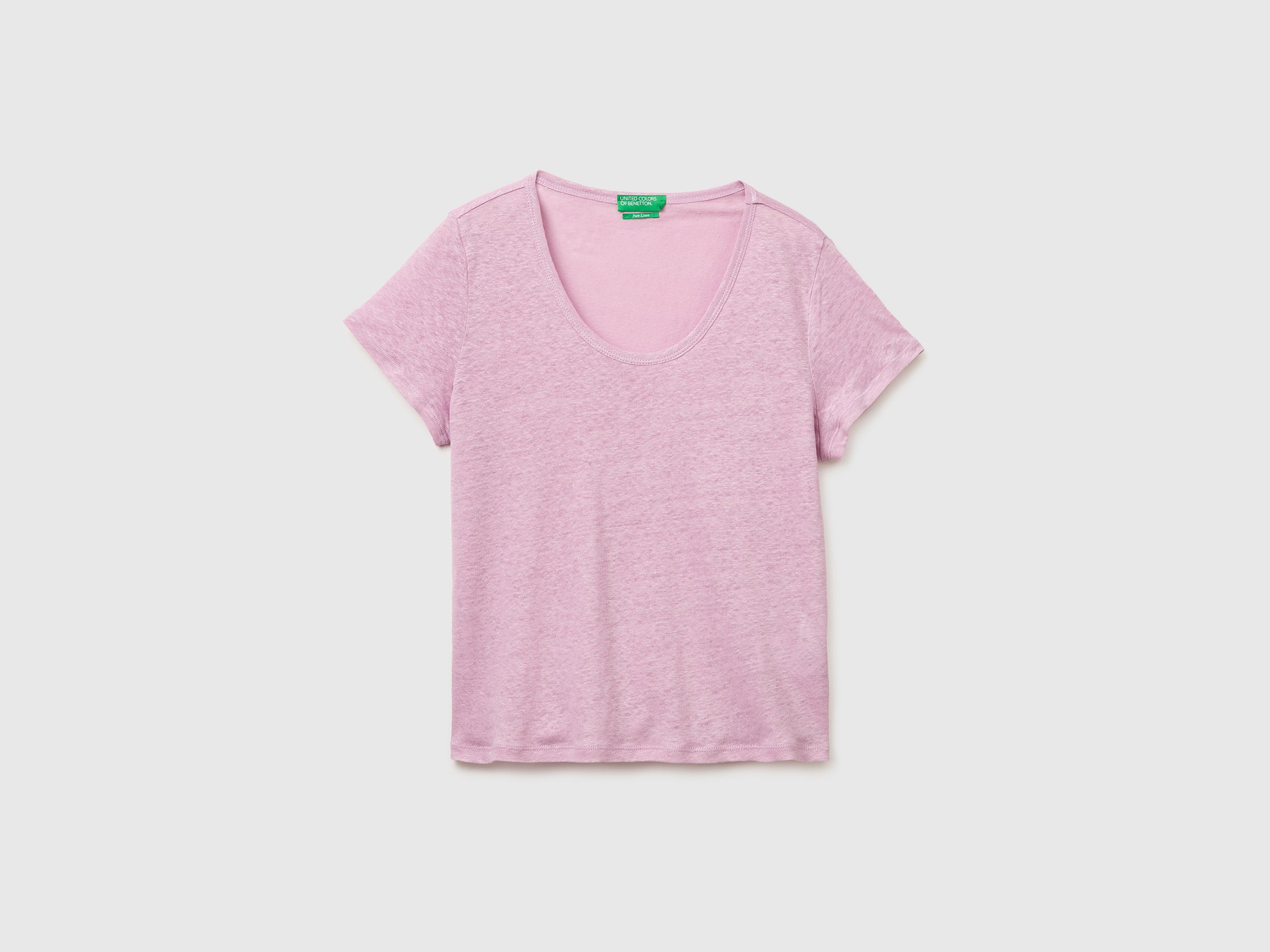T-shirt de gola redonda em linho puro - ucb_image_FS
