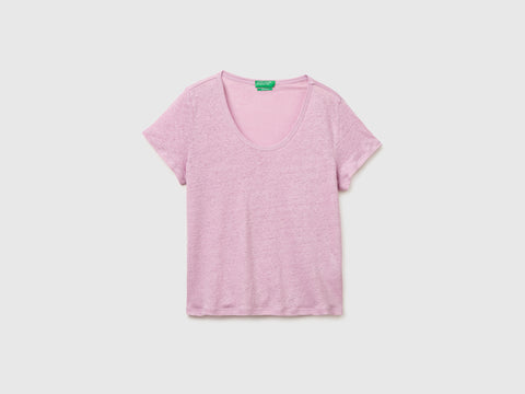 T-shirt de gola redonda em linho puro - ucb_image_FS