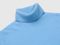 Camisola de gola alta azul-claro em pura lã Merino - ucb_image_DS1
