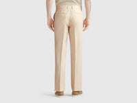 Chinos slim fit em mistura de linho - ucb_image_B