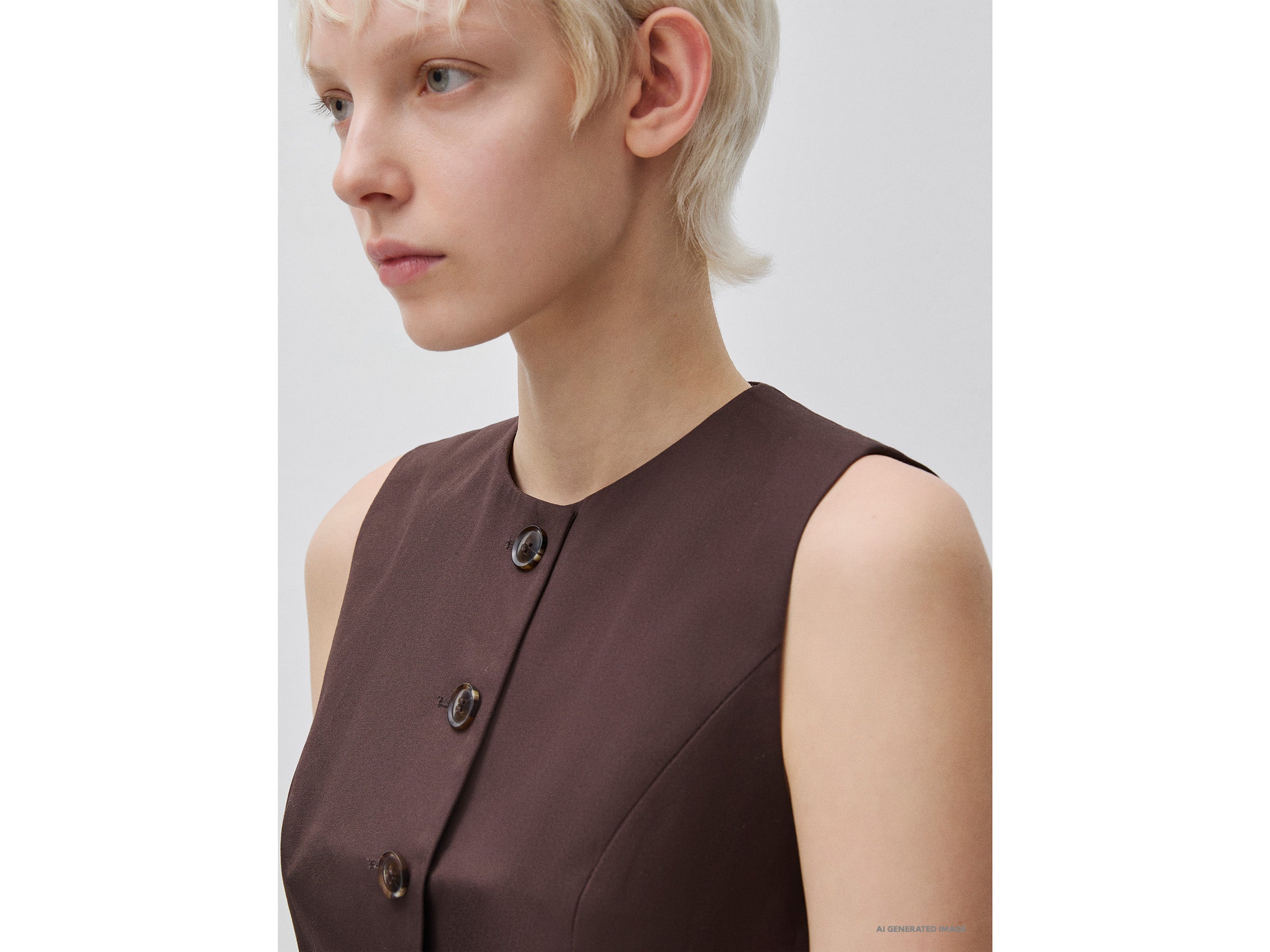 Colete de gola redonda com botões - ucb_image_FY
