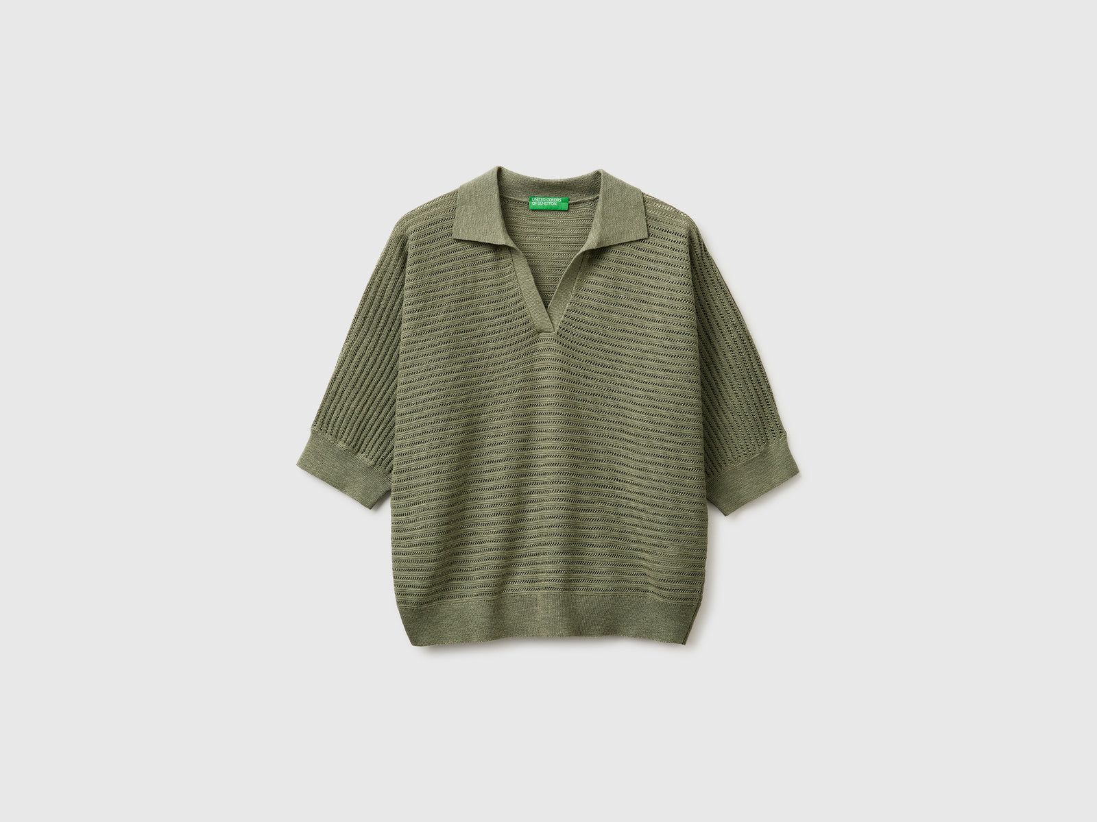 Perforated polo shirt in linen blend - ucb_image_FS