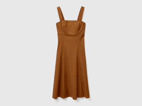 Vestido decote quadrado em mistura de linho - ucb_image_FS