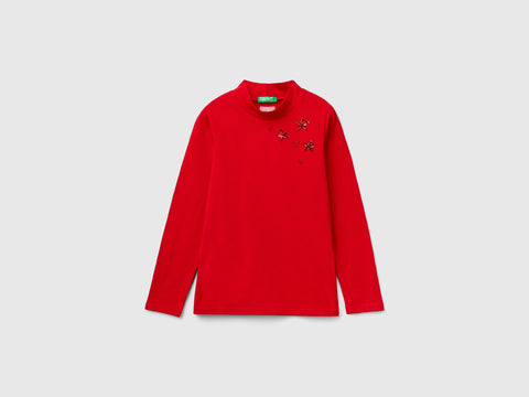 T-shirt de gola alta com lantejoulas - ucb_image_FS