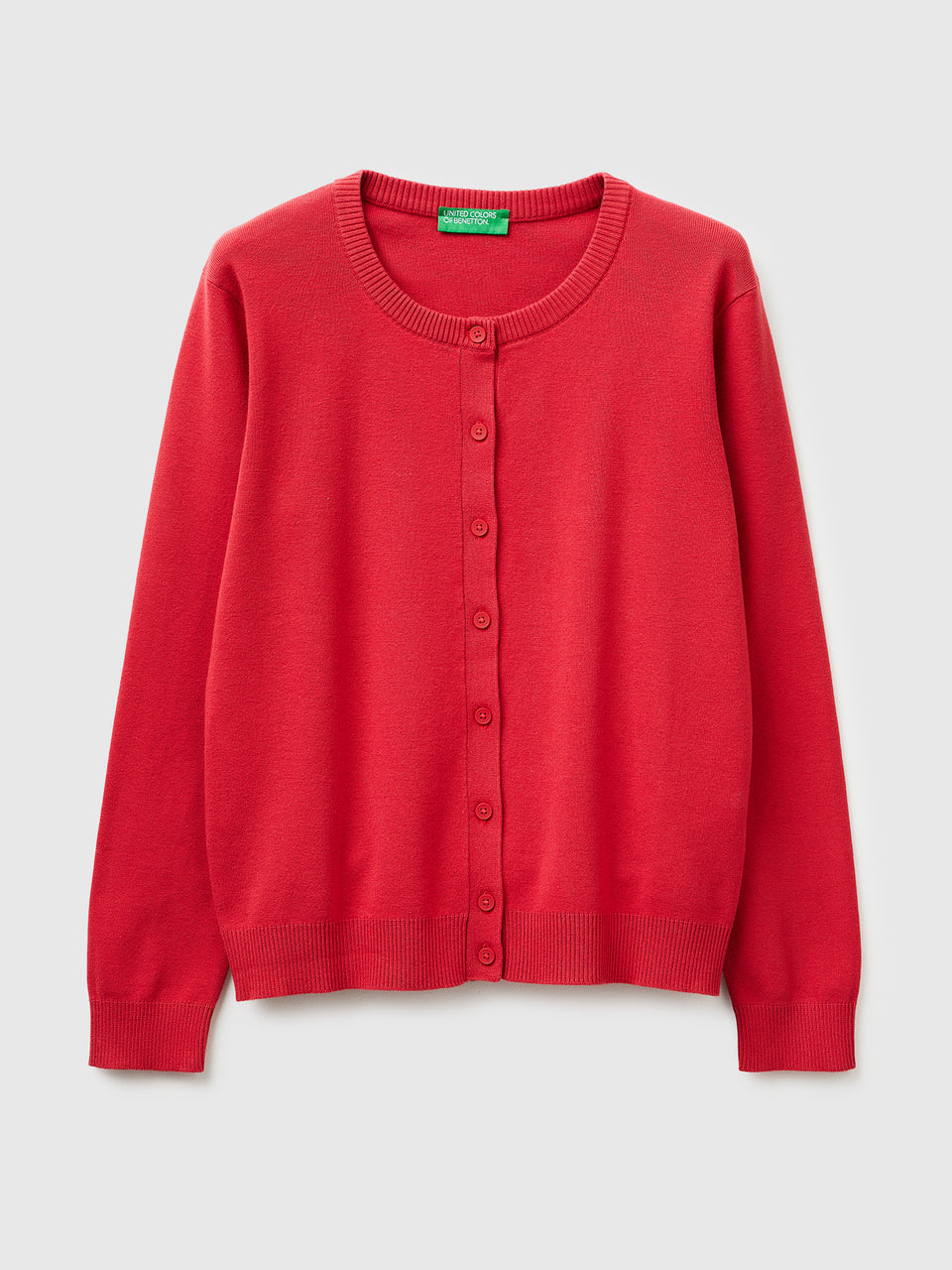 Strawberry red cardigan in tricot cotton - ucb_image_FS