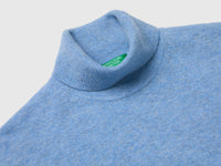 Camisola de gola alta azul-celeste em pura lã Merino - ucb_image_DS1