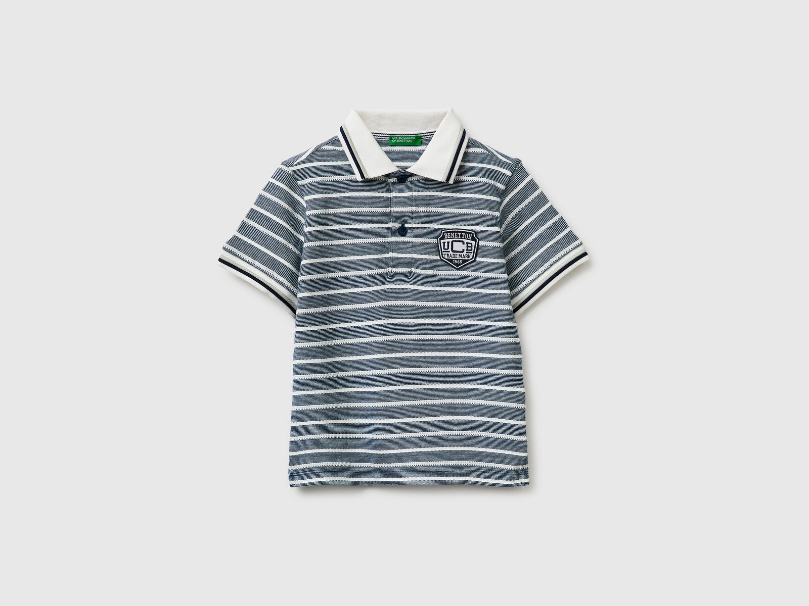Striped polo shirt with patch - ucb_image_FS