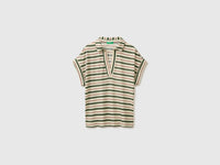 T-shirt às riscas com gola tipo polo - ucb_image_FS