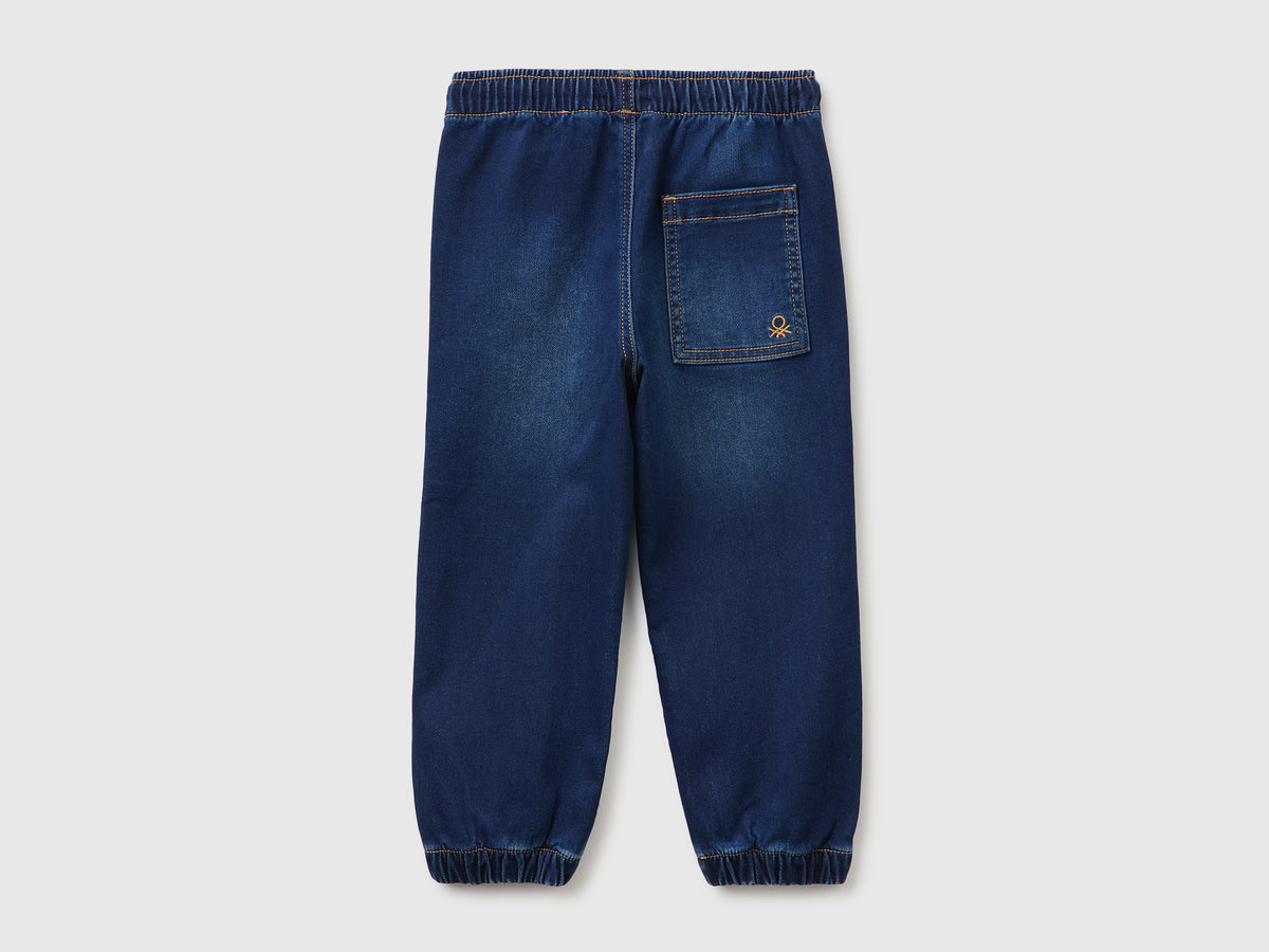 Calças em felpo efeito denim - ucb_image_BS