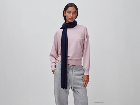 Camisola de gola alta com manga em forma de asa de morcego - ucb_image_F