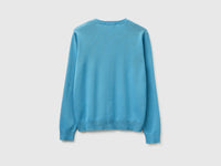 Powder blue cardigan in cotton tricot - ucb_image_BS