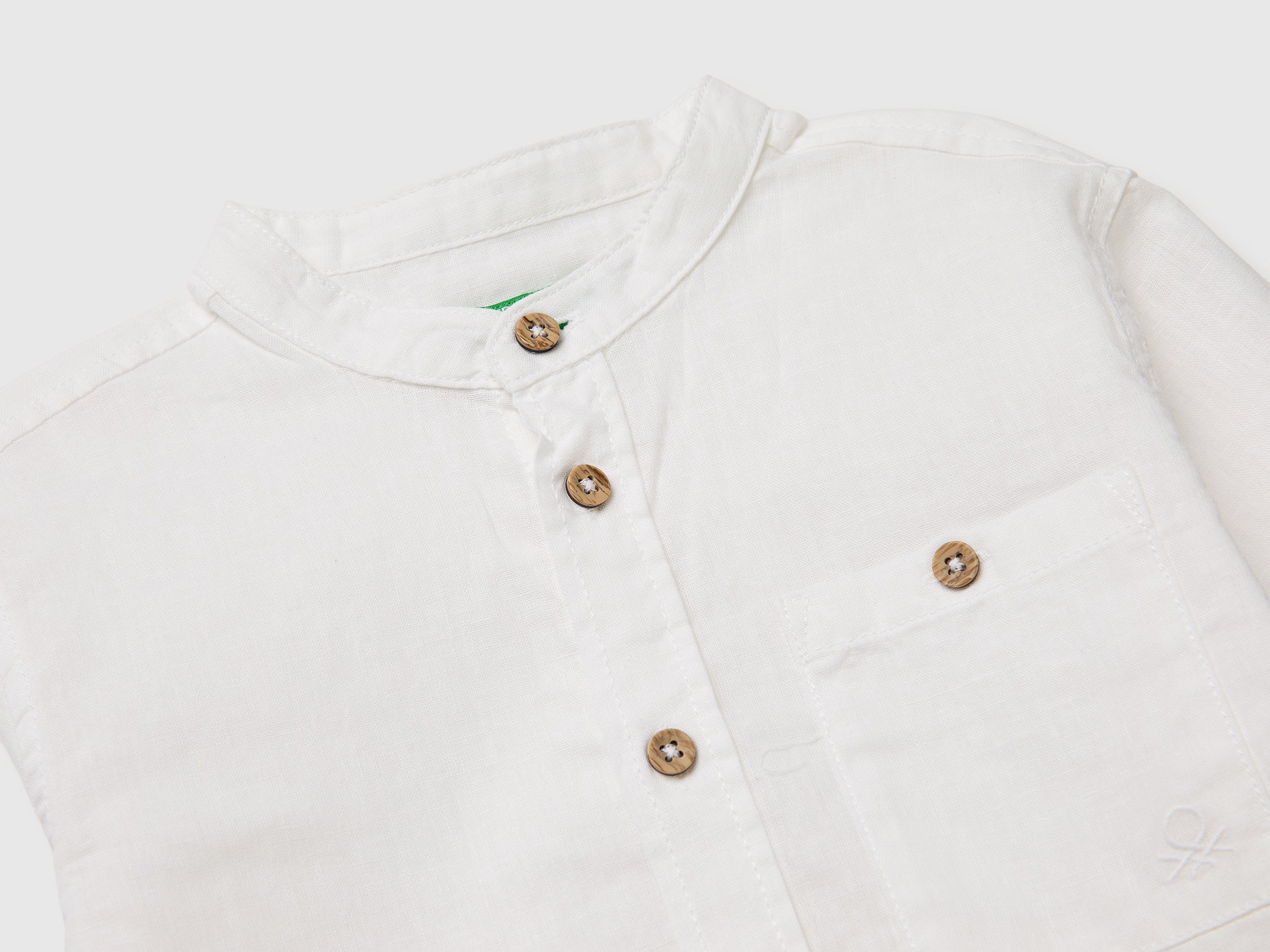 Linen blend mandarin collar shirt - ucb_image_DS1