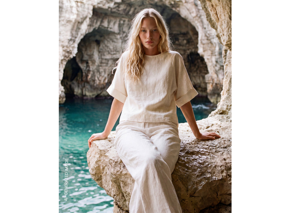 Blusa de gola redonda em linho puro - ucb_image_F