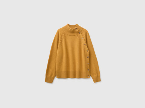 Camisola de gola alta com botões 100% lã - ucb_image_FS