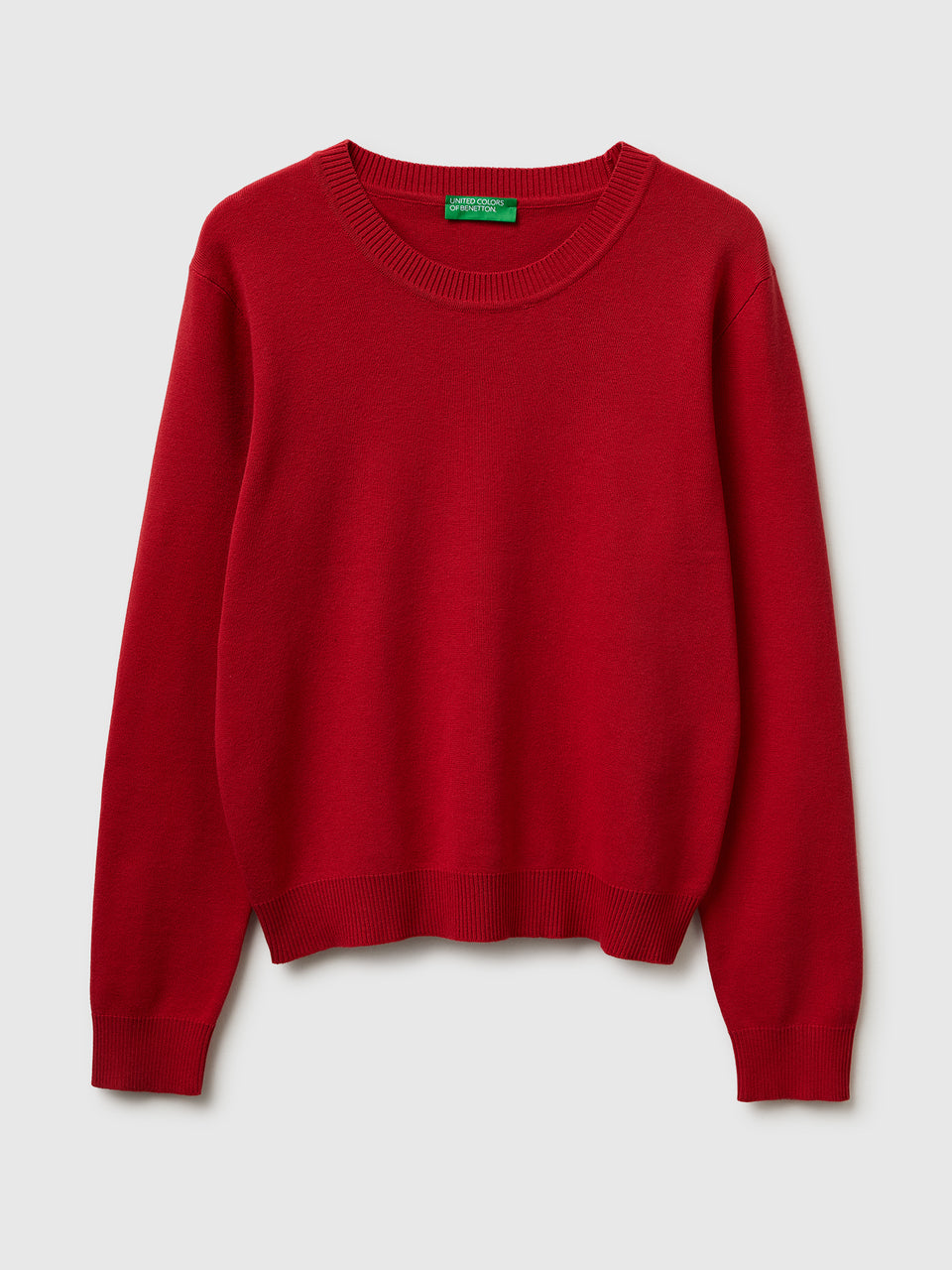 Strawberry red sweater in tricot cotton - ucb_image_FS