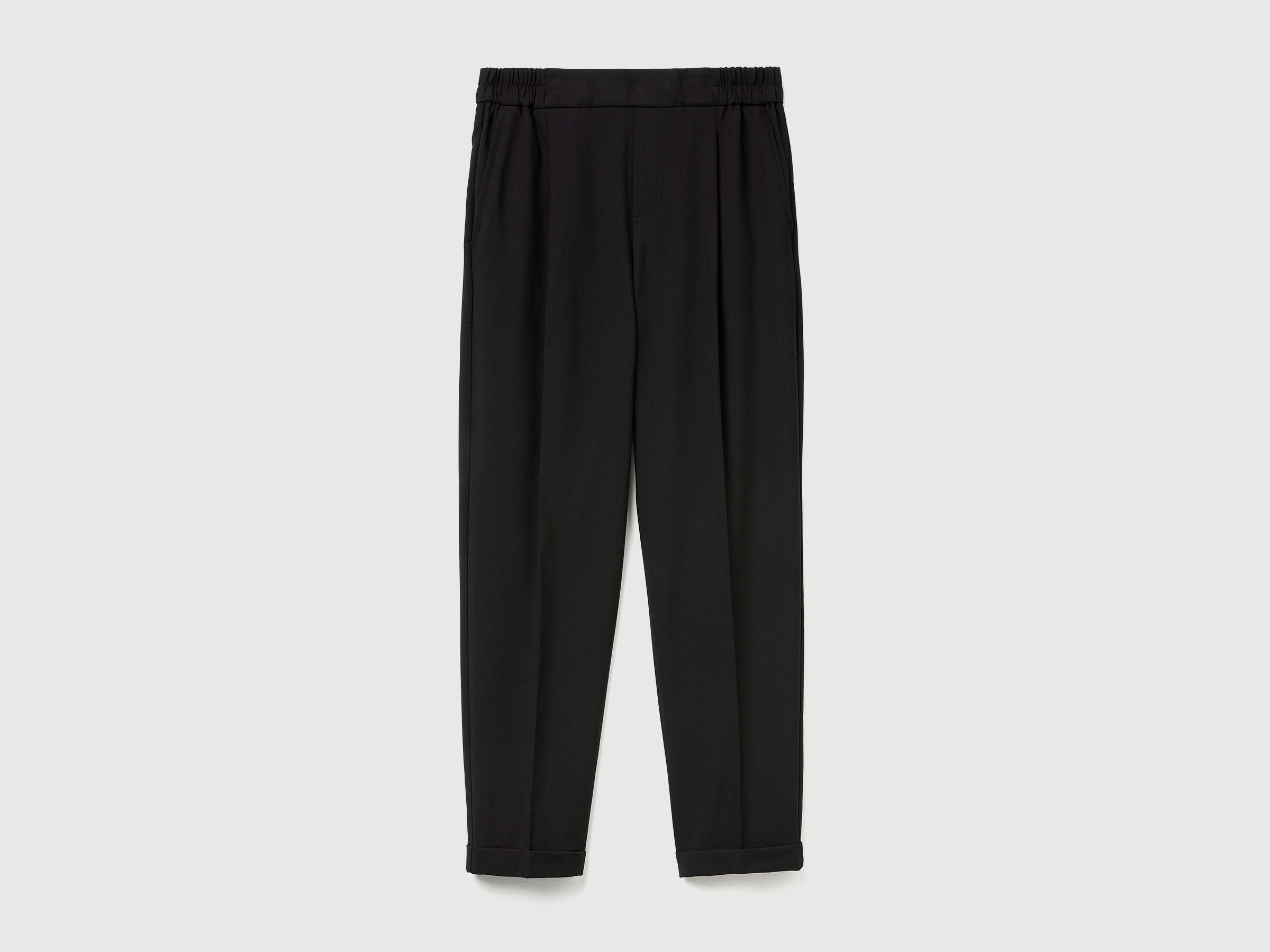 Calças com dobra em viscose mista stretch - ucb_image_FS