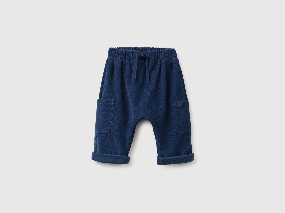 Calças de veludo com cordão de ajuste - ucb_image_FS