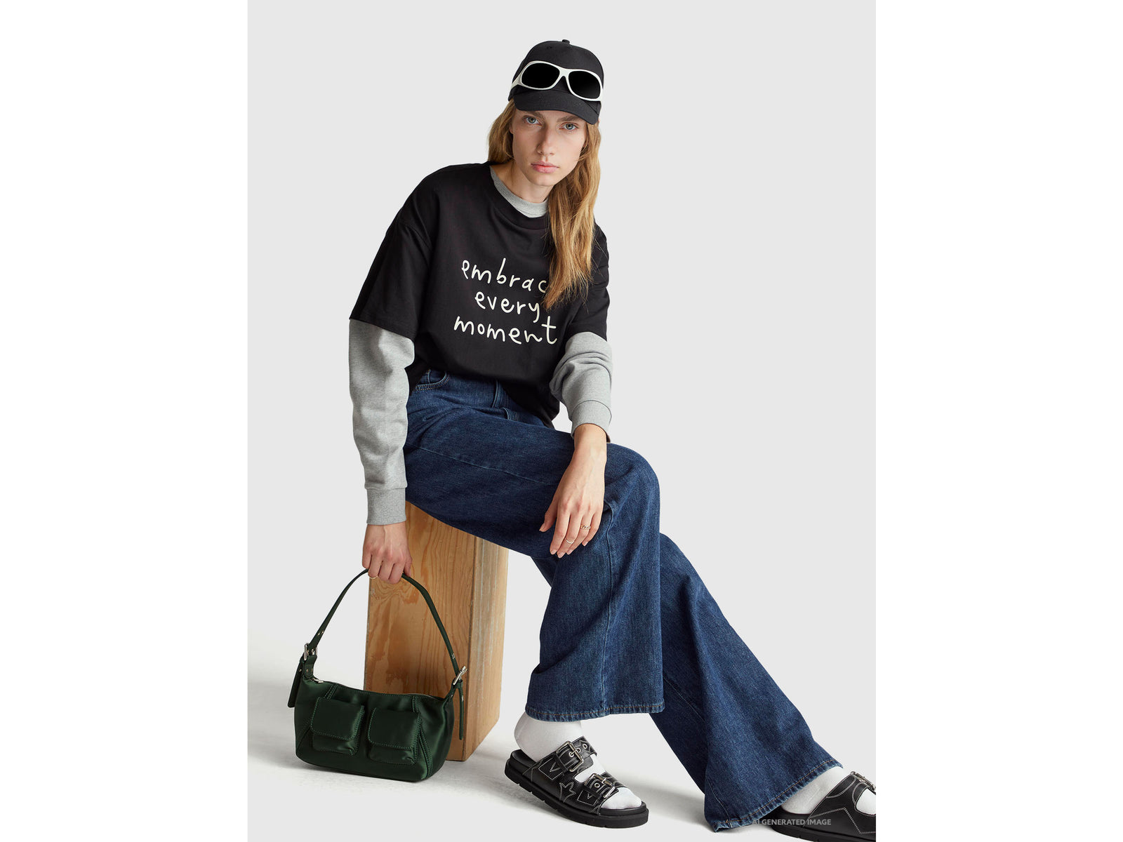 T-shirt with slogan print