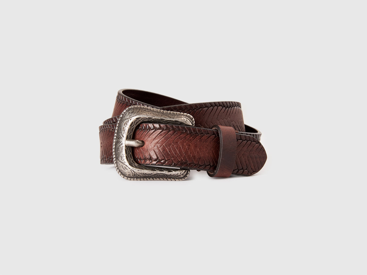 Western style leather belt