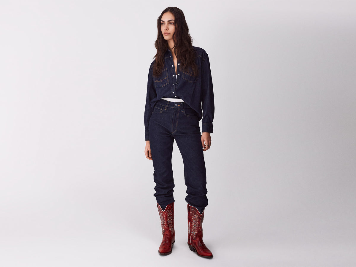 Rinse-wash bootcut jeans