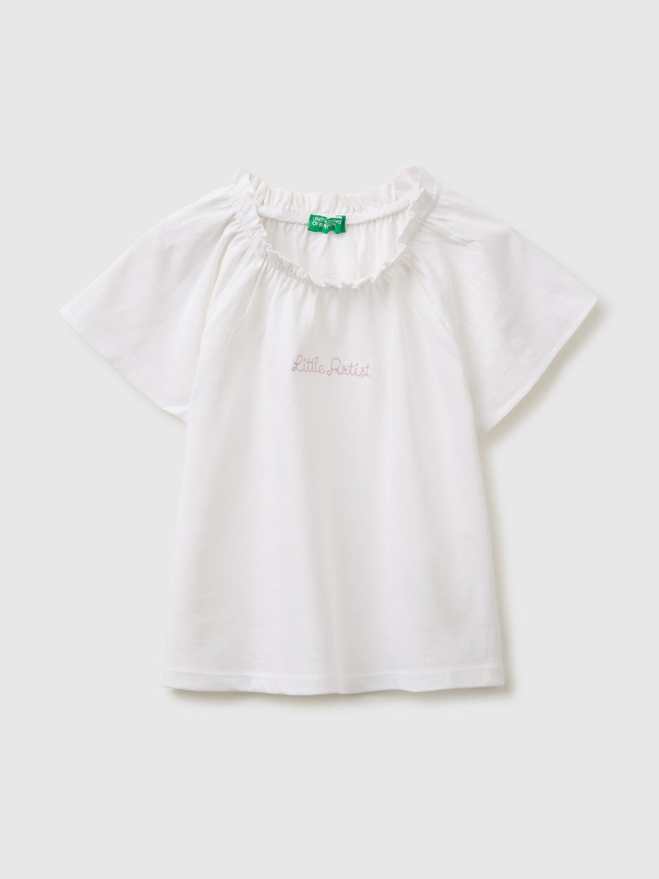 Linen blend ruffle neck T-shirt - ucb_image_FS