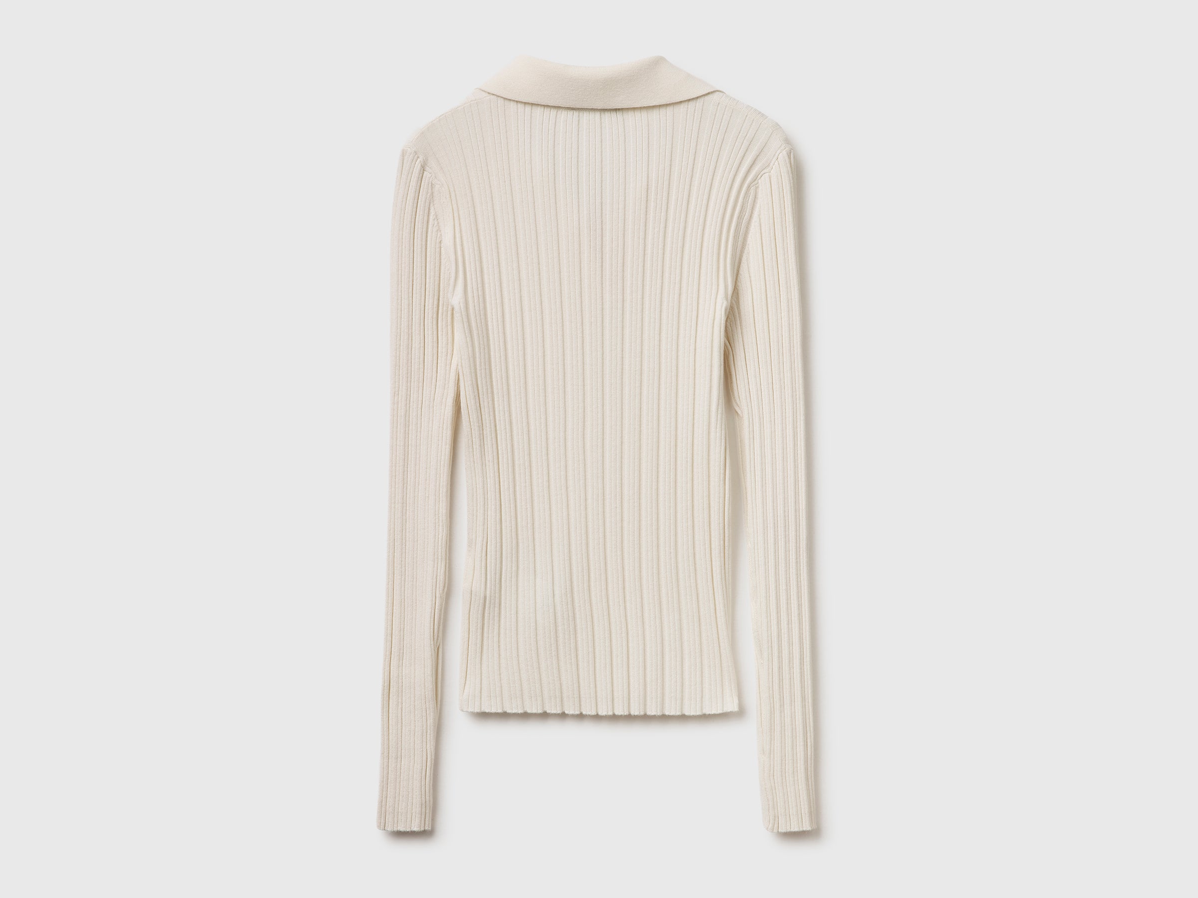Ribbed sweater with polo collar - ucb_image_BS