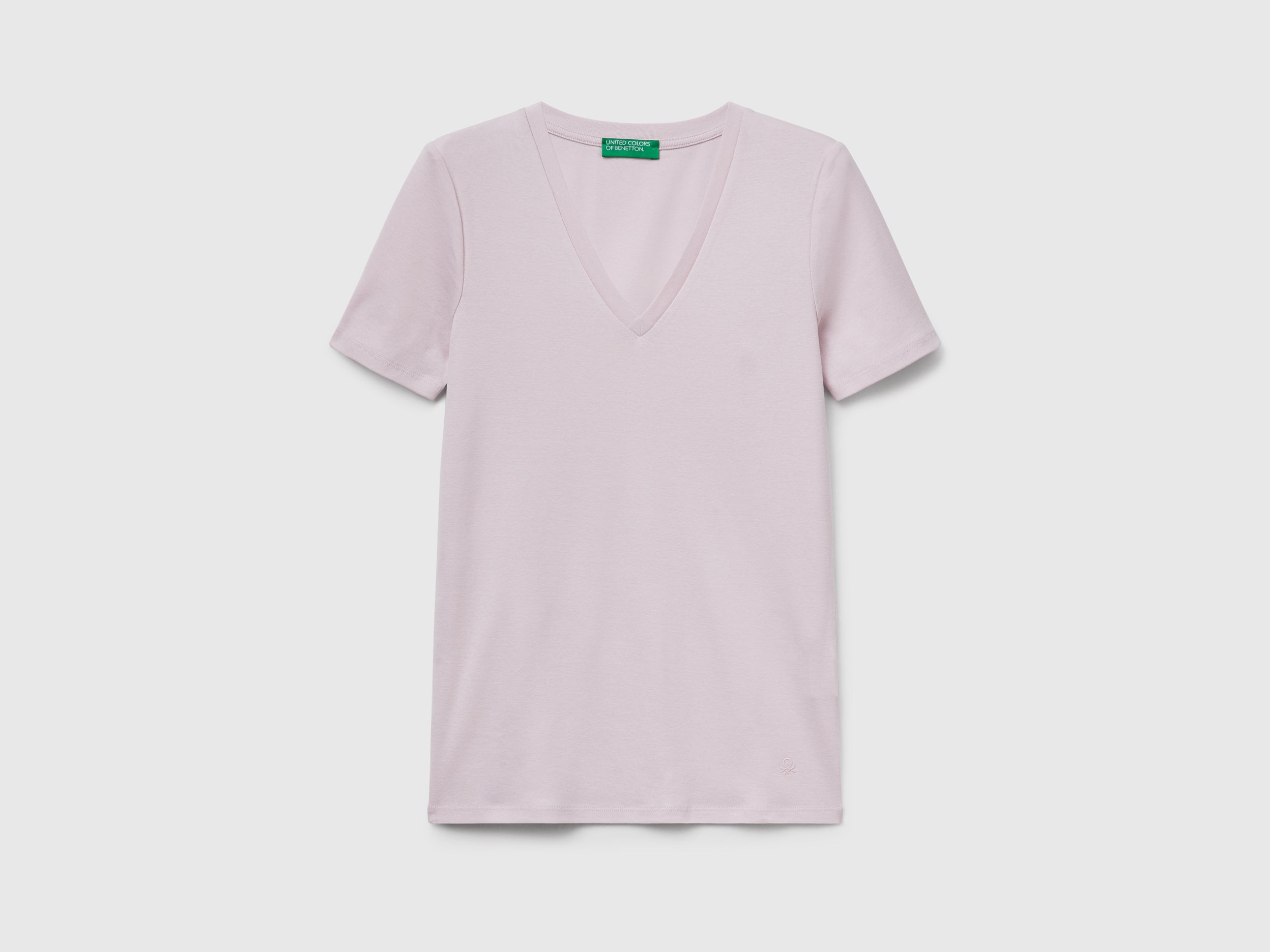 T-shirt em algodão puro com decote em V - ucb_image_FS