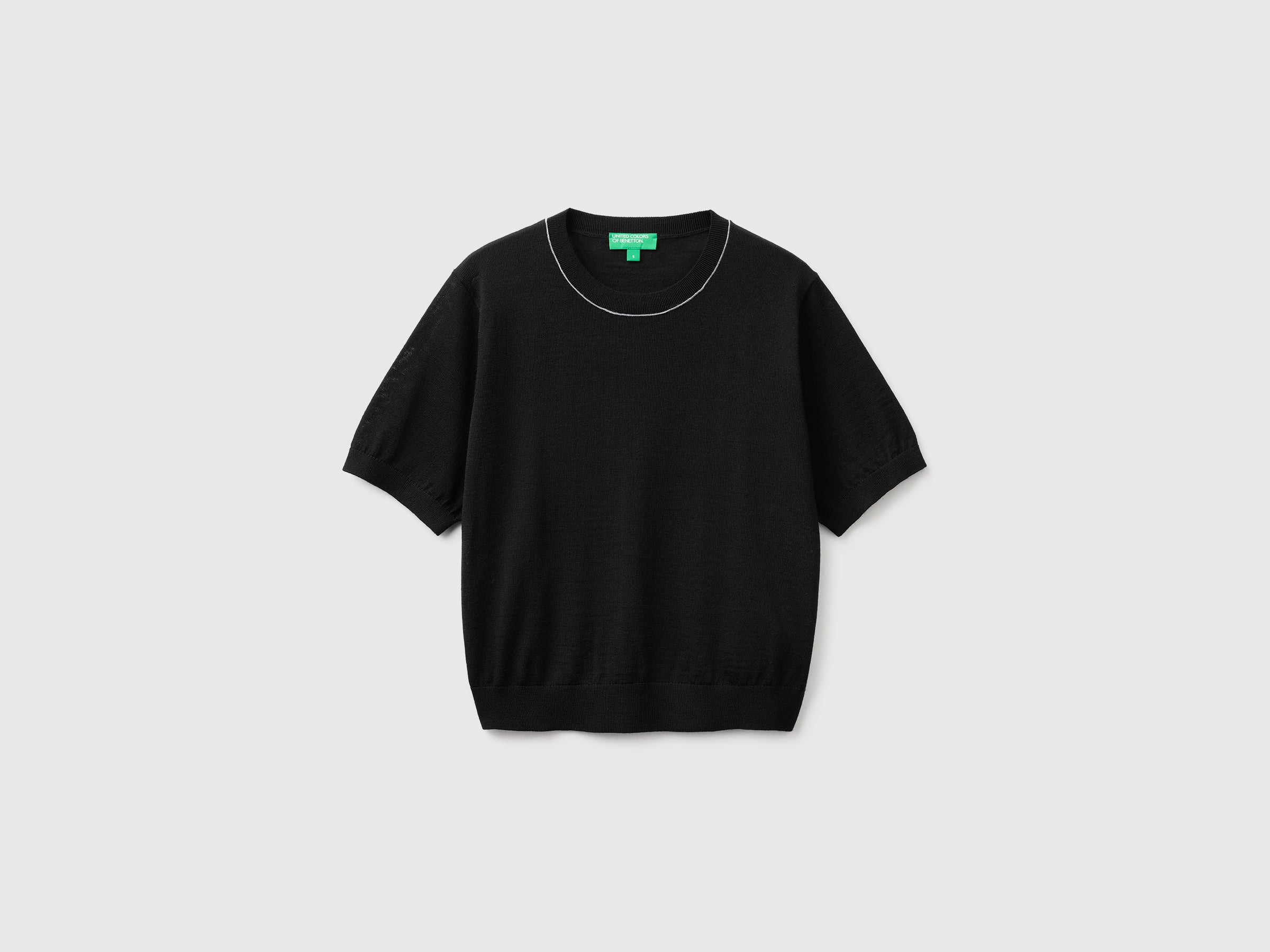 Camisola de manga curta em pura lã Merino - ucb_image_FS