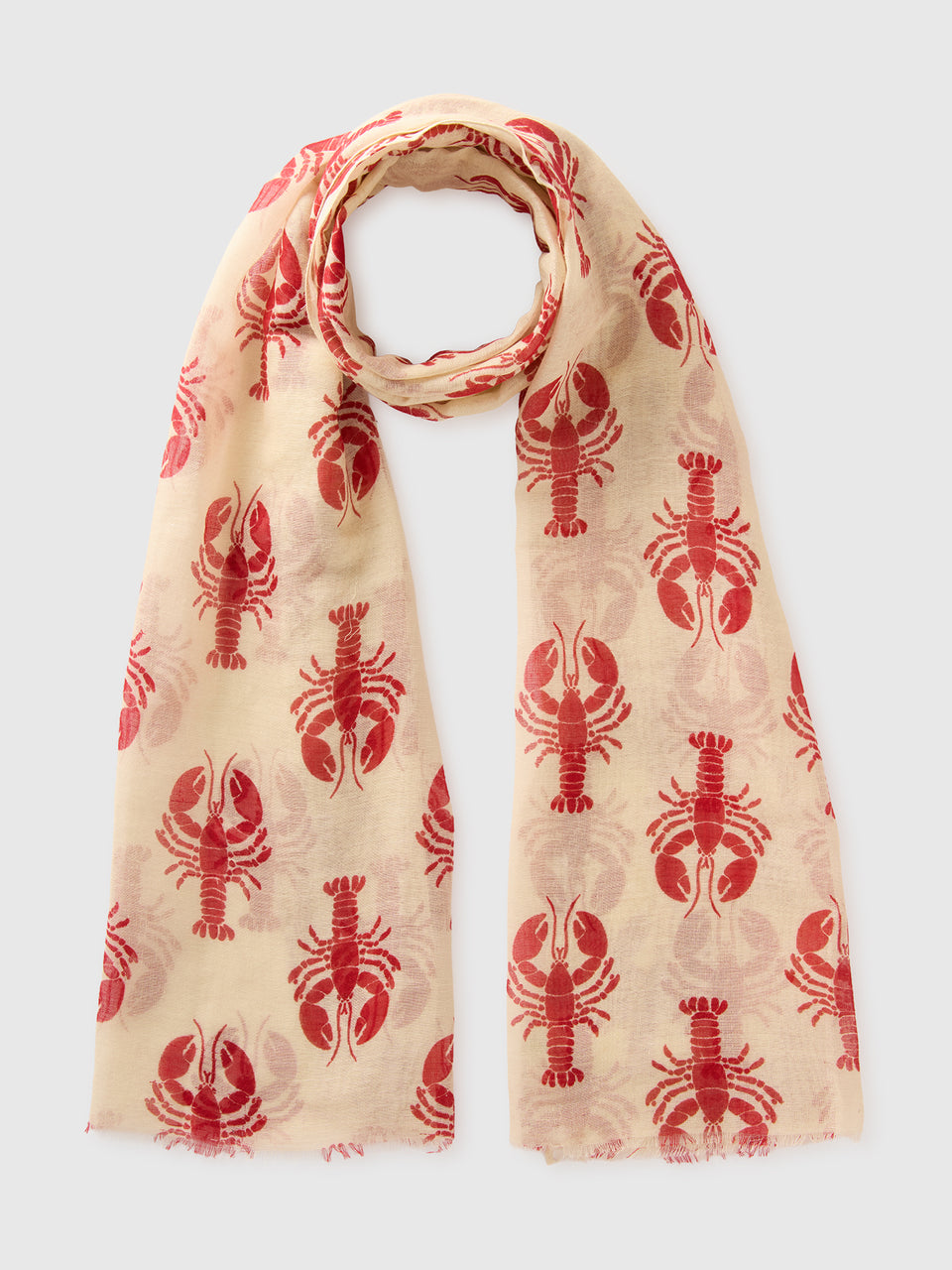 Lobster print scarf in linen blend - ucb_image_FS