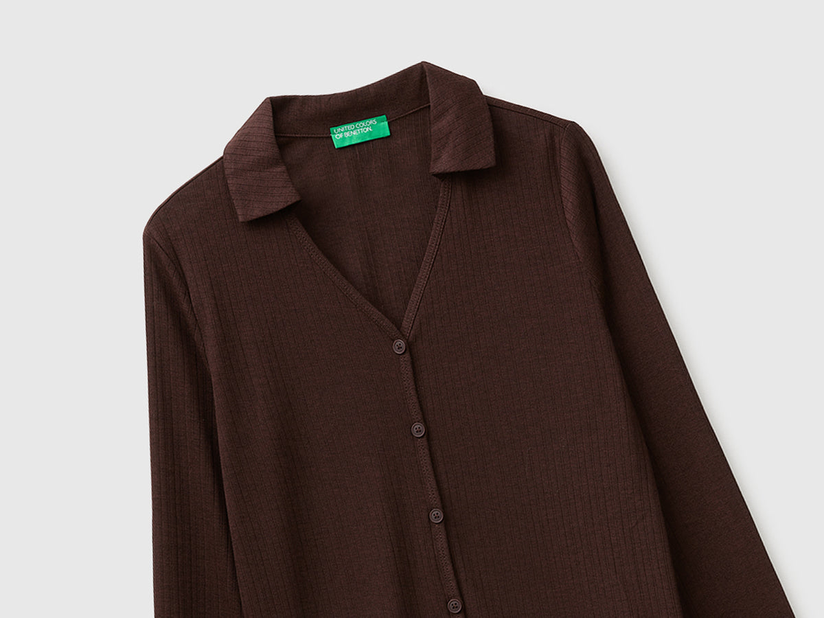 Camisola estilo polo em canelado com botões - ucb_image_FY