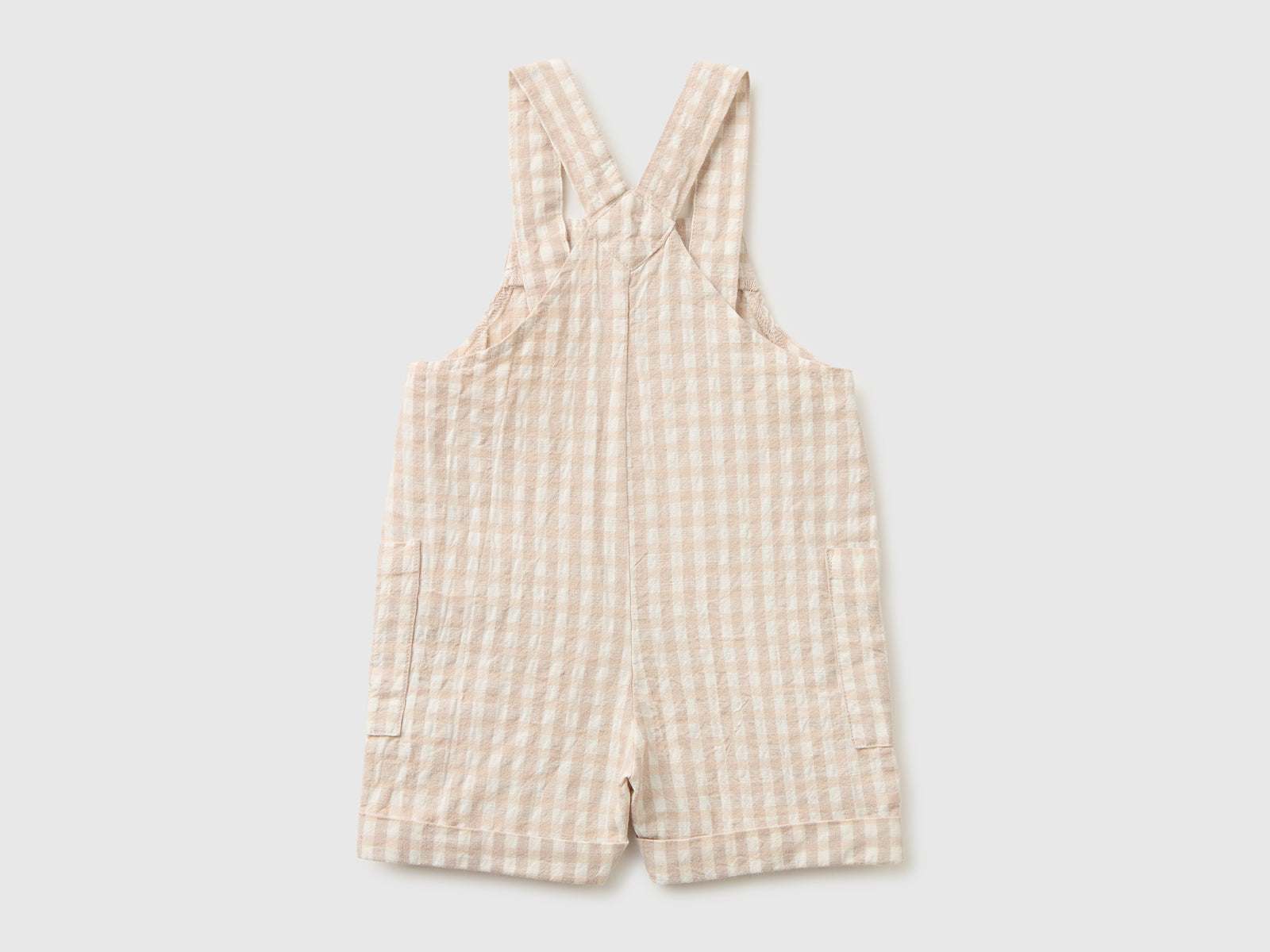 Checkered linen blend overalls - ucb_image_BS