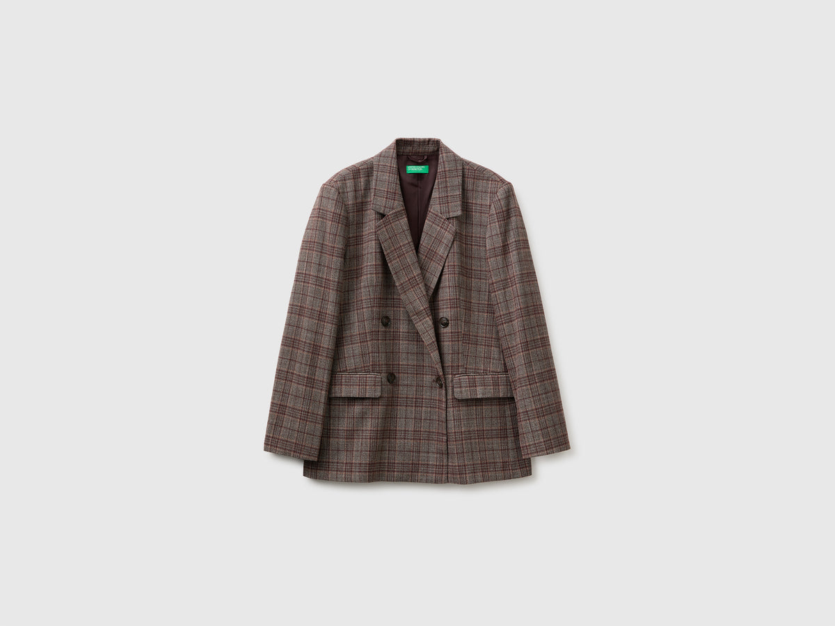 Blazer tartan trespassado em viscose mista - ucb_image_FS