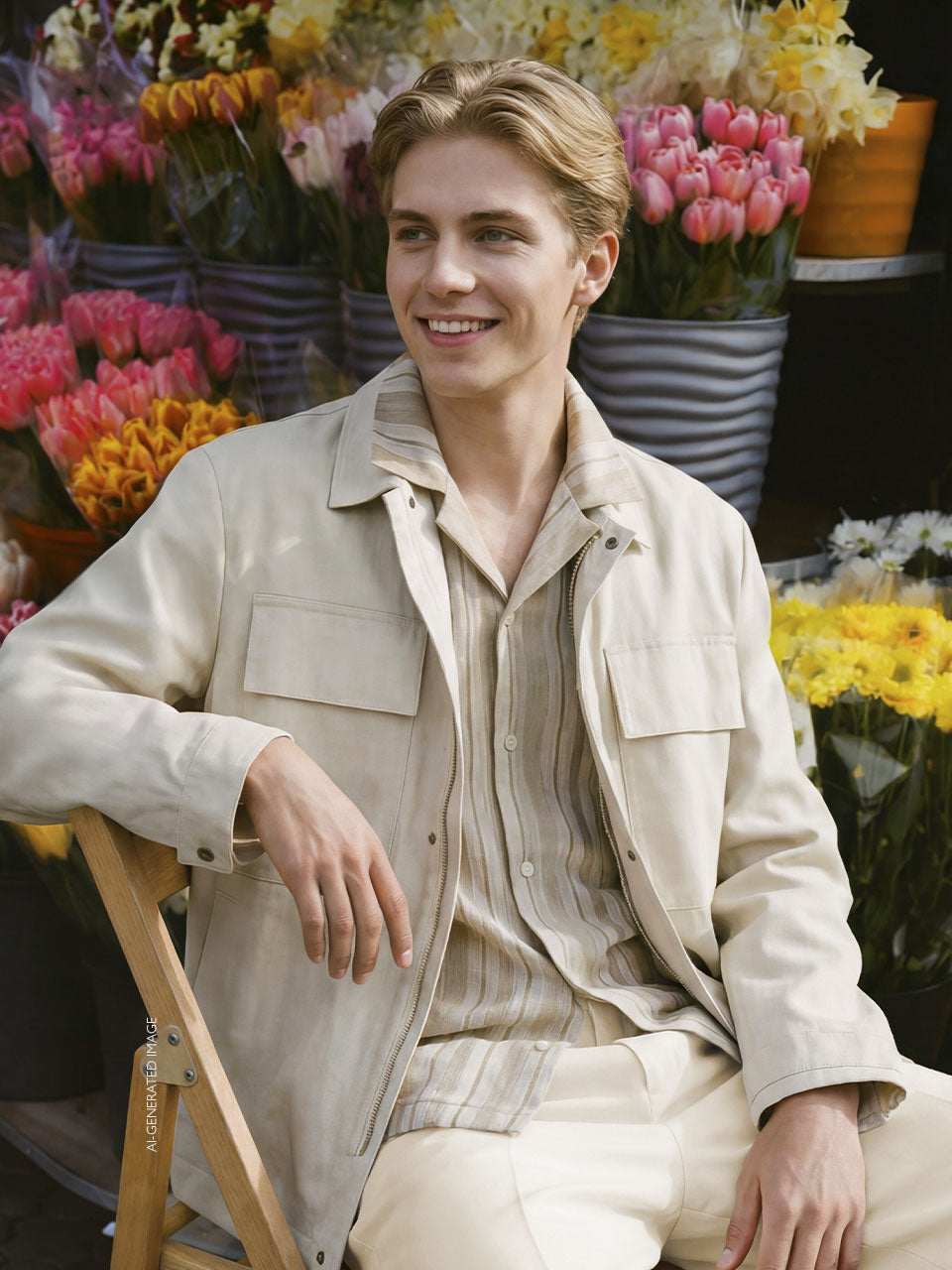 Coated linen blend jacket