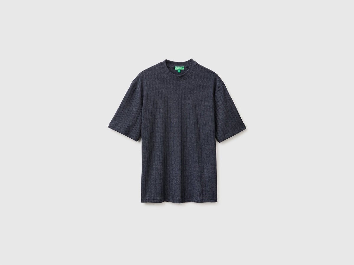 T-shirt canelada de algodão stretch - ucb_image_FS