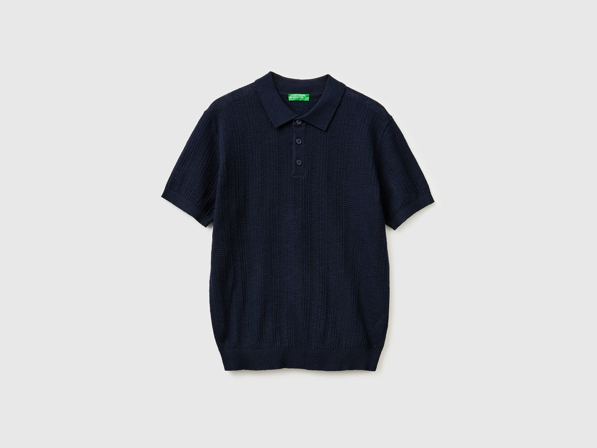 Textured linen blend polo shirt - ucb_image_FS