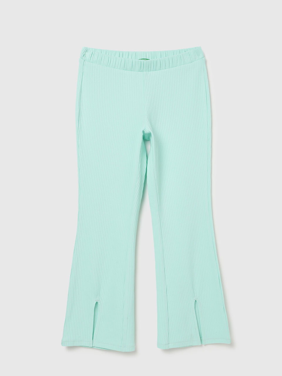 FLARED RIB LEGGINGS WITH SLIT image number null