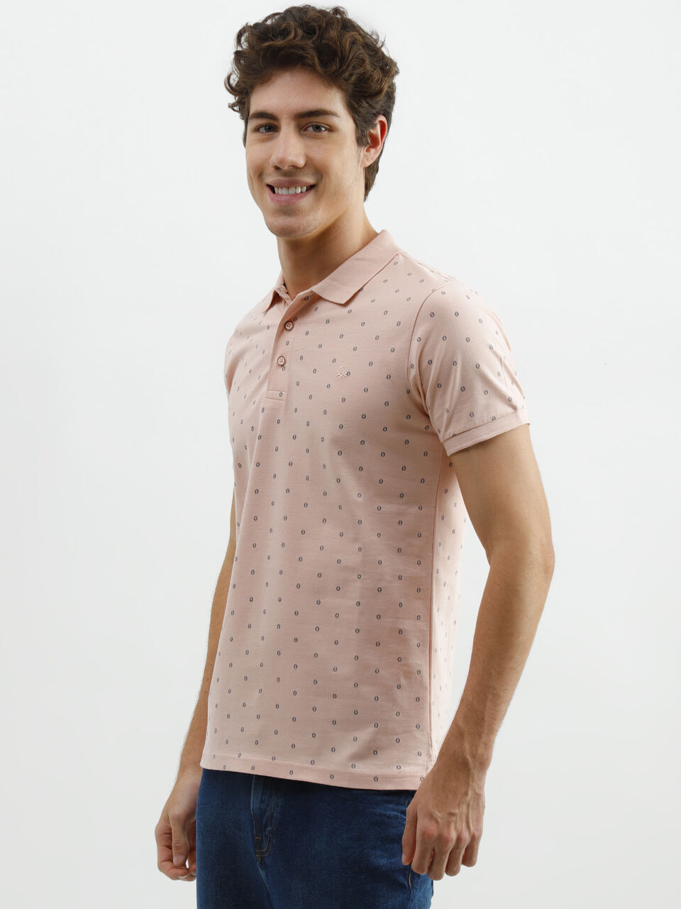 Ditsy AOP Pique Polo image number null