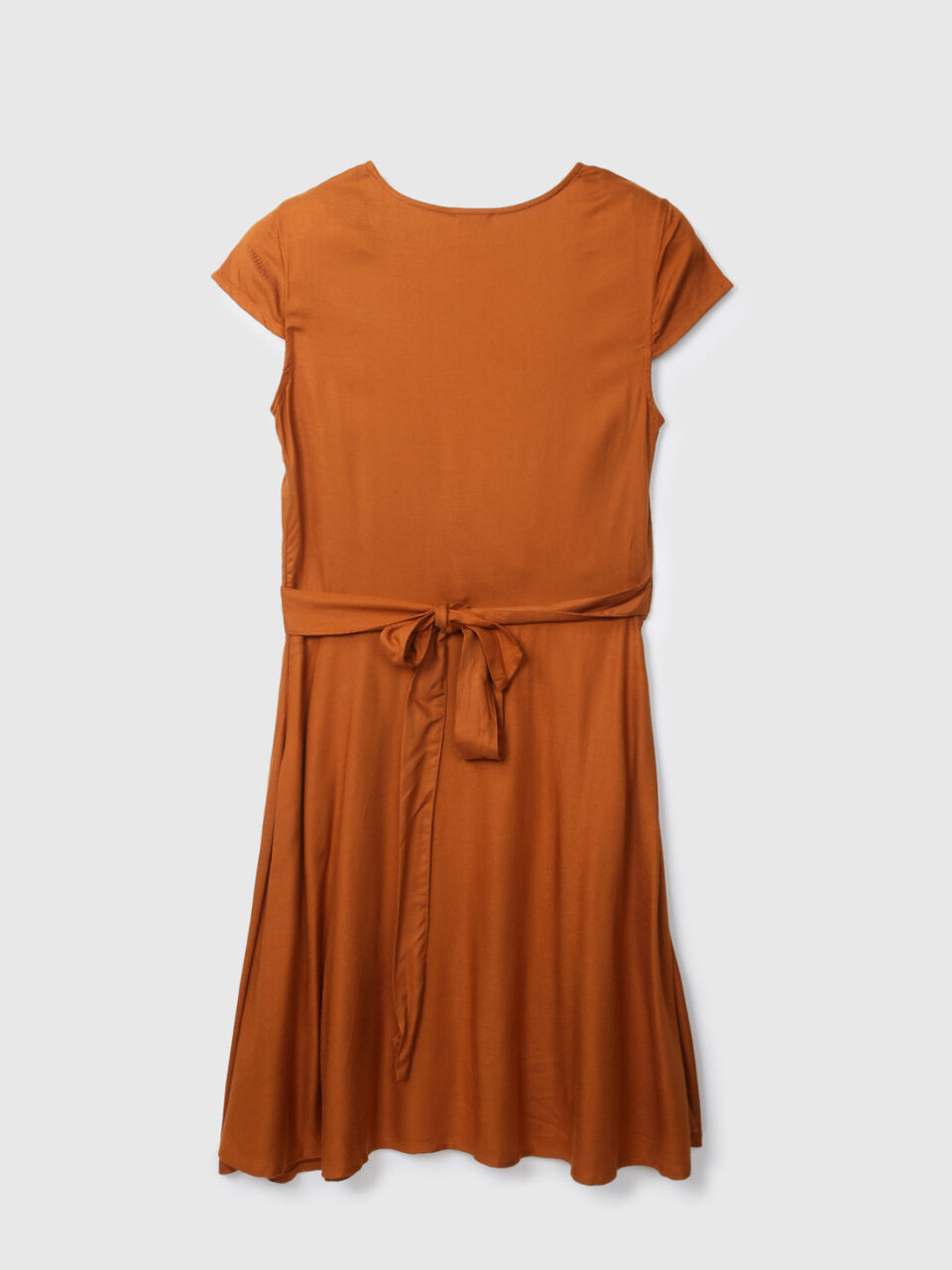 Short Sleeve Solid Wrap Dress image number 2