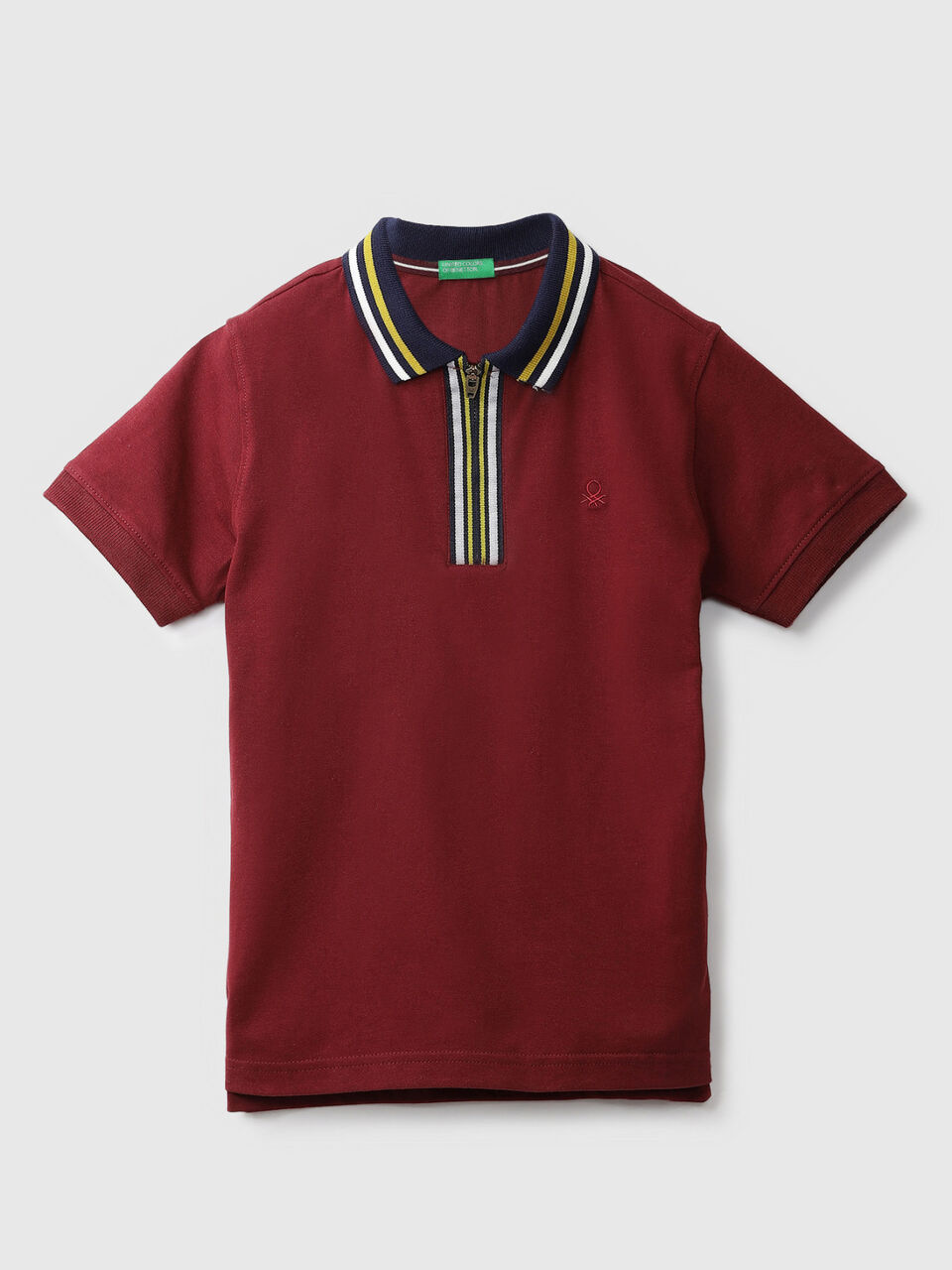 Collar And Tape With Zipper Polo image number 1