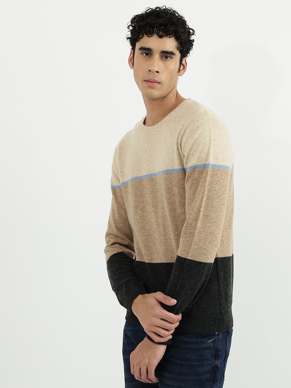 LAMBSWOOL STRIPED SWEATER image number null