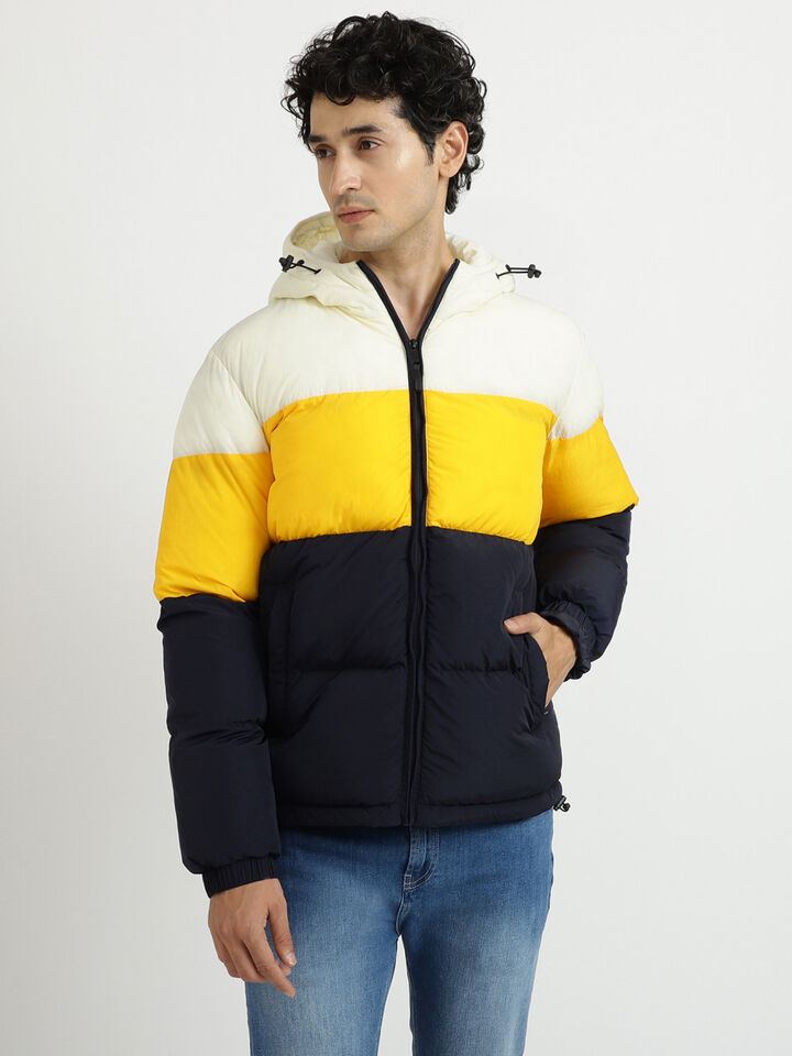 COLOR BLOCK HEAVY PUFFER JACKET