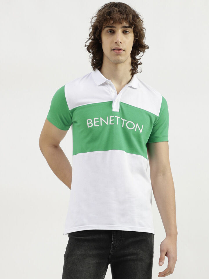 COLOR BLOCK BRANDED PIQUE POLO