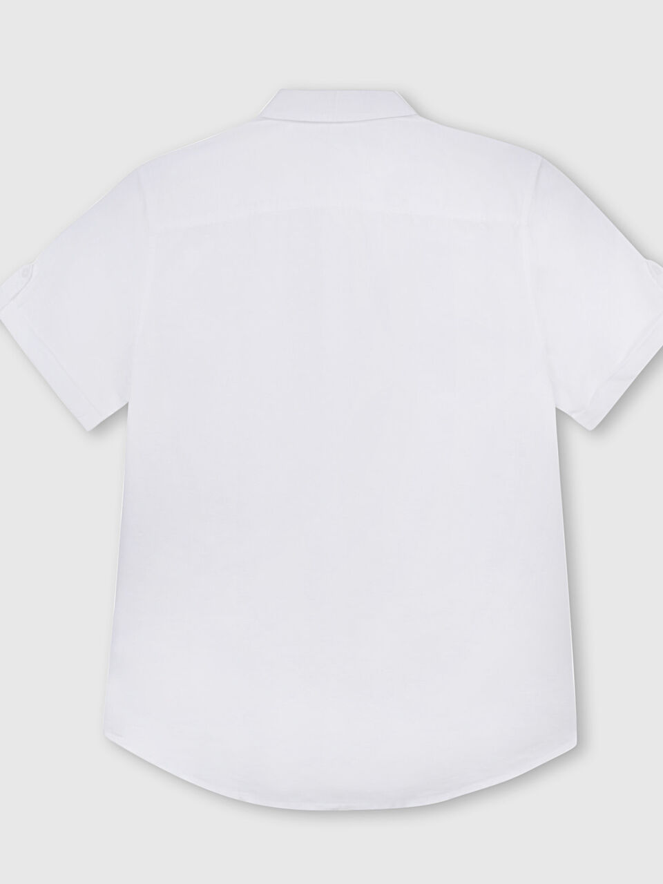 Linen Shirt with Regular Collar and Short Sleeves image number null