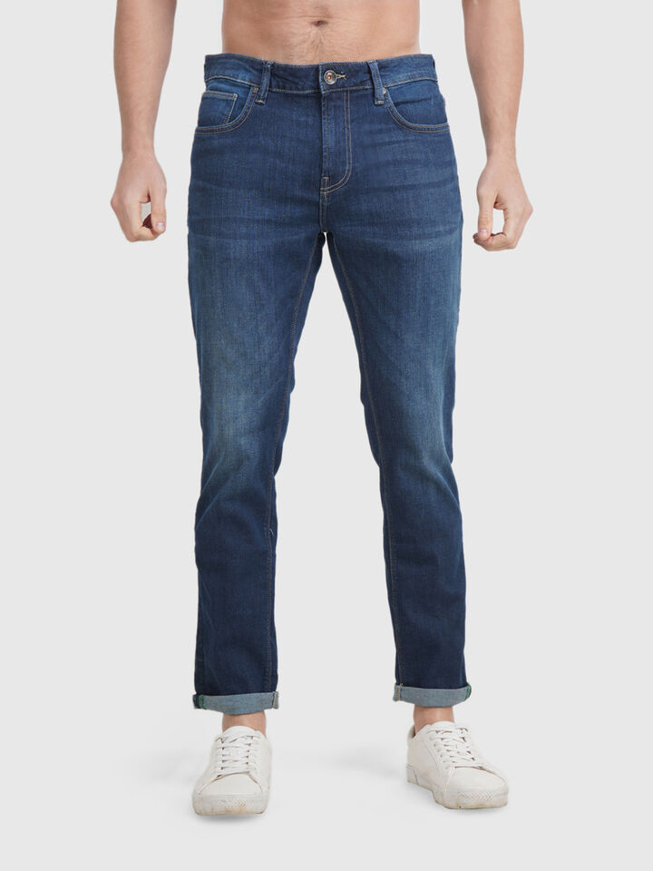 Skinny Fit  Mid Blue Boomerang Jeans