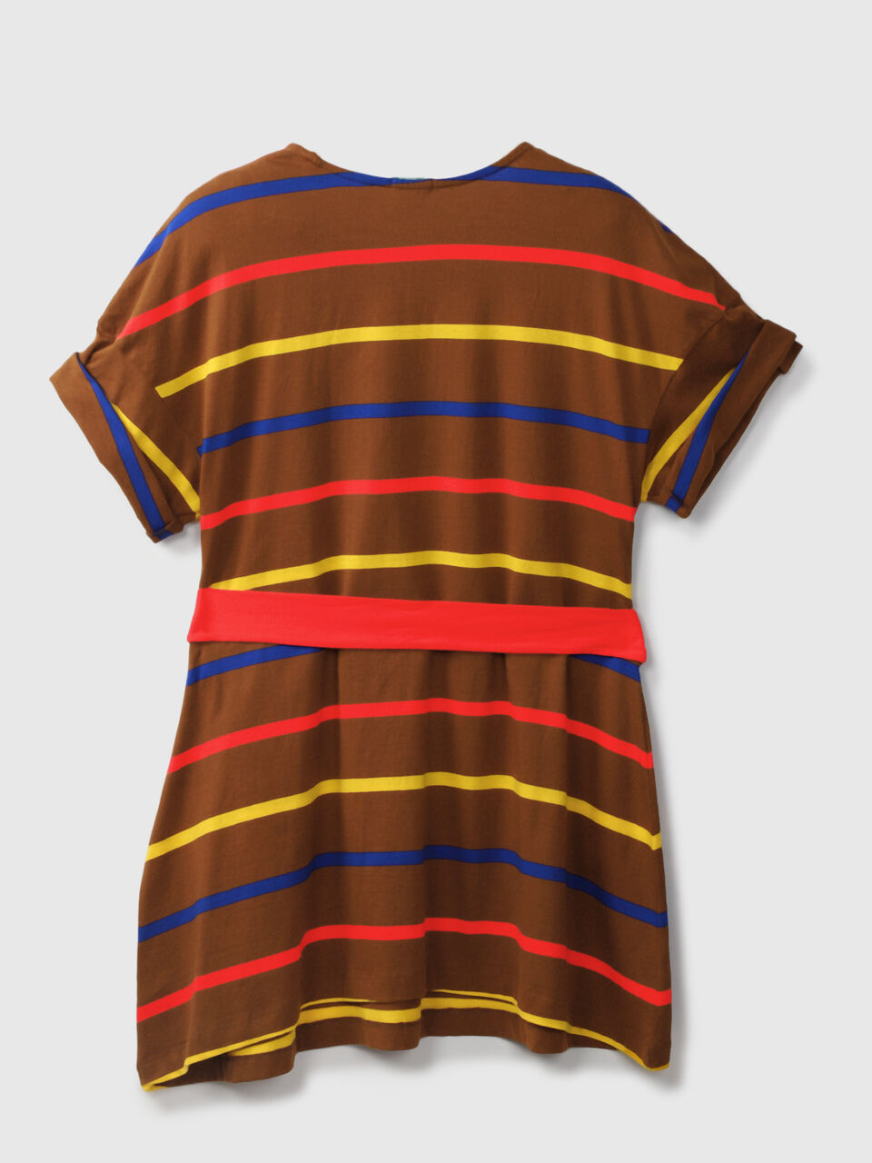 S/SLV Y/D DRESS WITH RED BELT image number 2