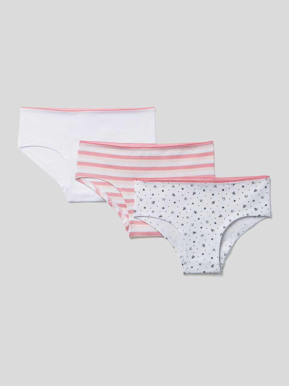 Set of three pairs of underwear in stretch cotton image number 1