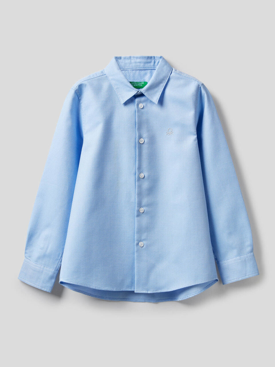 Cotton shirt with embroidered logo image number 1